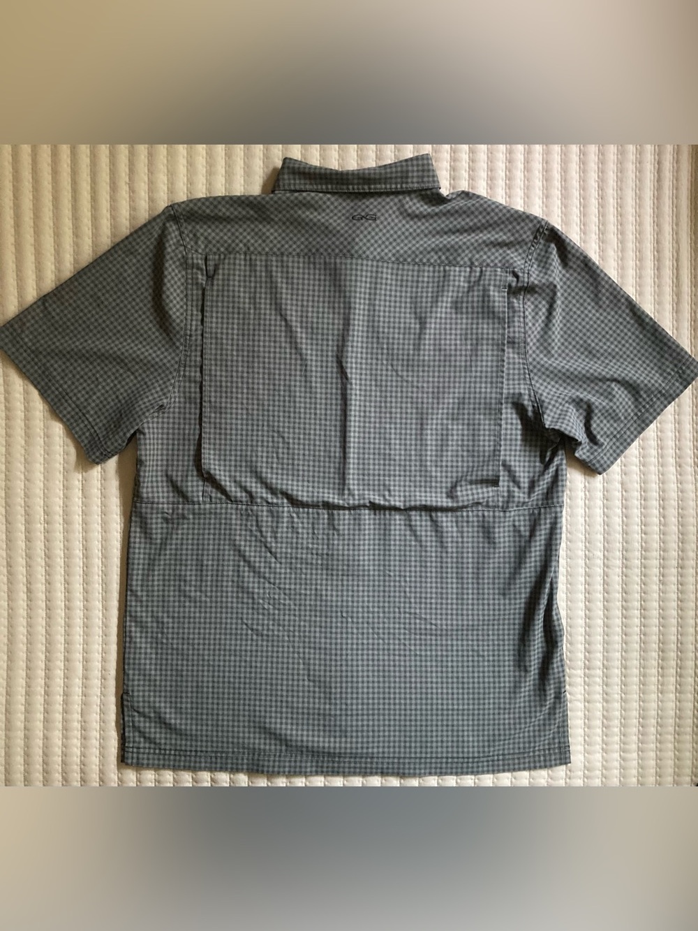 Game Guard Short Sleeve Button Up Shirt Men’s Large Gray Check Fishing 1041 - Picture 4 of 11